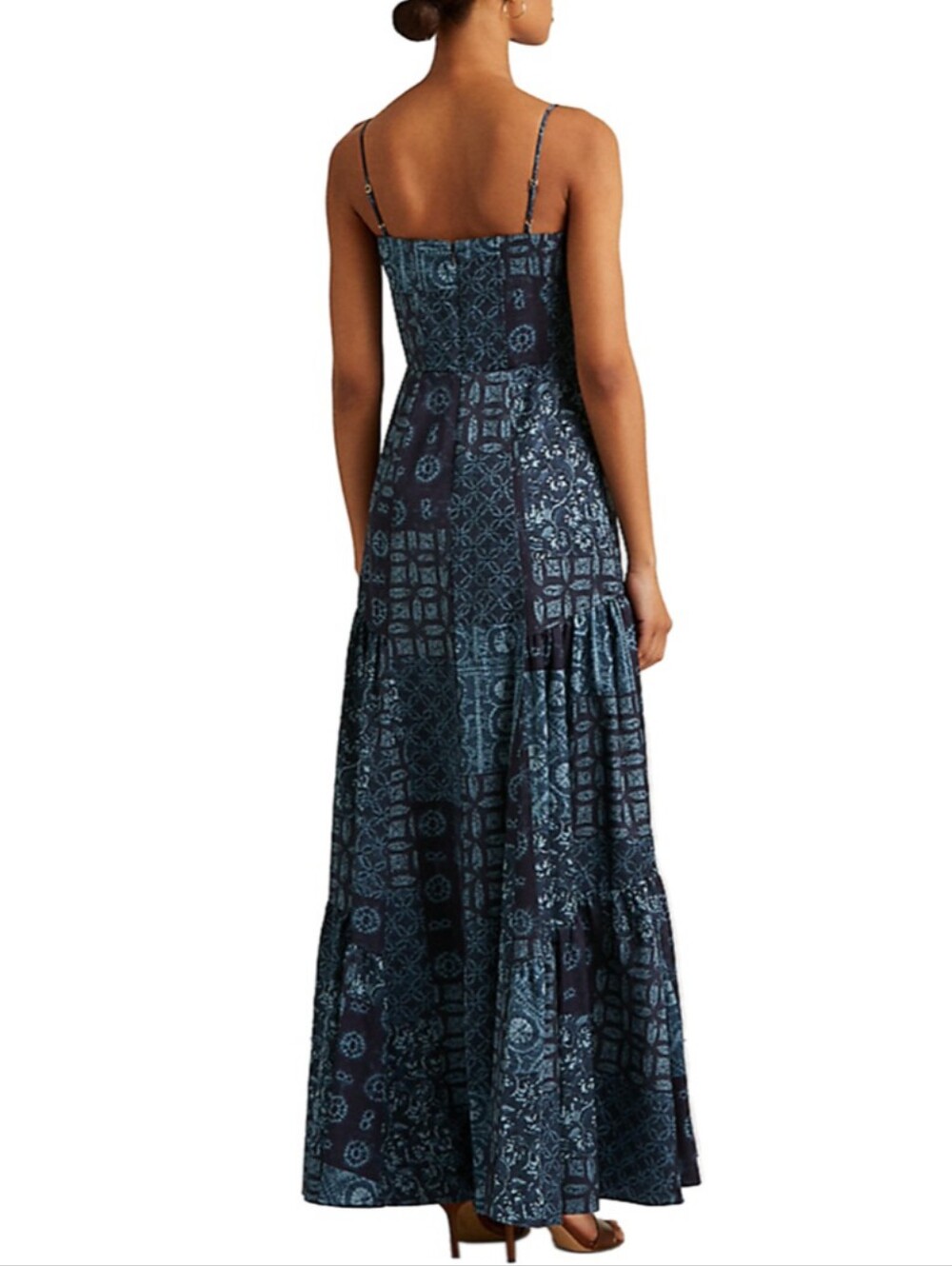 Ralph Lauren Crepe Patchwork Sleeveless Gown - Picture 4 of 9